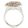 LARGE 2.39CT WHITE & PINK DIAMOND 18KT WHITE & ROSE GOLD HEART SHAPE LOVE RING