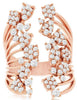 ESTATE LARGE 1.25CT DIAMOND 14KT ROSE GOLD ROUND MULTI FLOWER TENSION FUN RING