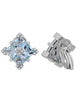 1.88CT DIAMOND & AAA AQUAMARINE 18K WHITE GOLD PRINCESS & ROUND CLIP ON EARRINGS