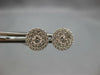 ESTATE .51CT DIAMOND 18KT WHITE GOLD CLUSTER INVISIBLE HALO EARRING JACKET SET