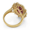 LARGE 5.16CT DIAMOND & AAA PINK TOURMALINE 18KT YELLOW GOLD 3D OVAL & ROUND RING
