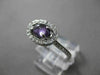 ANTIQUE 1.30CT DIAMOND & AAA AMETHYST 14KT WHITE GOLD 3D OVAL CABACHON FUN RING