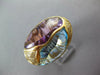 EXTRA LARGE 9.66CT DIAMOND & AAA AMETHYST & BLUE TOPAZ 14K YELLOW GOLD OVAL RING