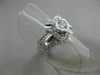 ESTATE WIDE .66CT DIAMOND 14K WHITE GOLD BEZEL SQUARE HALO ENGAGEMENT RING 18671
