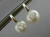 ESTATE LARGE .44CT DIAMOND & AAA SOUTH SEA PEARL DIAMOND 18K WHITE GOLD EARRINGS
