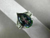 LARGE 5.15CT DIAMOND & AAA MYSTIC TOPAZ 14KT WHITE GOLD FILIGREE ENGAGEMENT RING