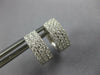 ESTATE WIDE .51CT DIAMOND 18KT WHITE GOLD 3D CLASSIC THREE ROW HUGGIE EARRINGS