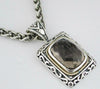 ESTATE LARGE 7.3CT AAA SMOKEY TOPAZ 14KT YELLOW GOLD & 925 SILVER SQUARE PENDANT