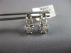 ESTATE .19CT DIAMOND 14KT WHITE GOLD 3D FLOWER LEVERBACK HANGING EARRINGS