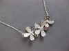 ESTATE .21CT DIAMOND 14KT WHITE GOLD 3D TRIPLE FLOWER LOVE NECKLACE #28158
