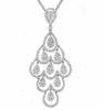 ESTATE LARGE 2.10CT DIAMOND 14K WHITE GOLD CHANDELIER TEAR DROP FLOATING PENDANT