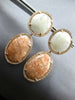 DIAMOND & RUTILATED QUARTZ & AGATE 14K ROSE GOLD ROUND & OVAL HANGING EARRINGS