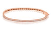 .73CT DIAMOND 18KT ROSE GOLD 3D ROUND 2 ROW SEMI ETERNITY CUFF BANGLE BRACELET