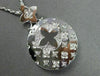 ANTIQUE 1.15CT DIAMOND 14K WHITE GOLD CROSS 3D CIRCULAR STAR BURST PENDANT 17742