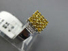 ESTATE .59CT DIAMOND & AAA YELLOW SAPPHIRE 14K WHITE GOLD SQUARE FRIENDSHIP RING