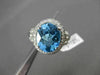 ESTATE 3.53CTW DIAMOND & AAA EXTRA FACET BLUE TOPAZ 14KT WHITE GOLD OVAL RING