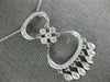 ESTATE LARGE .40CT DIAMOND 18K WHITE GOLD FILIGREE CHANDELIER OVAL PENDANT 14920