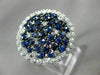 ESTATE EXTRA LARGE .56CT DIAMOND & MULTI GEM 14KT WHITE GOLD 3D MULTI SHAPE RING
