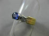 ESTATE 1.06CT DIAMOND & TANZANITE 14K 2TONE GOLD SEMI BEZEL ENGAGEMENT RING 2622