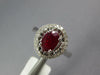ESTATE 1.24CT DIAMOND & AAA RUBY 14KT WHITE GOLD CLASSIC OVAL & ROUND FUN RING