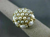 ANTIQUE LARGE AAA SOUTH SEA PEARL 14KT YELLOW GOLD 3D FLOWER CLUSTER RING #22299