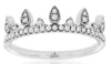 ESTATE .21CT DIAMOND 14KT WHITE GOLD 3D ROUND FILIGREE MILGRAIN CROWN RING