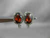 ESTATE 2.11CT DIAMOND & GARNET 14KT WHITE GOLD OVAL HALO FILIGREE HEART EARRINGS