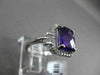 ESTATE WIDE 3.16CTW DIAMOND & AAA EXTRA FACET AMETHYST 14KT WHITE GOLD HALO RING