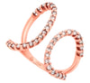 ESTATE .75CT DIAMOND 18KT ROSE GOLD 3D CLASSIC DOUBLE OPEN HEART LOVE RING