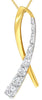 .26CT DIAMOND 14KT YELLOW GOLD 3D CLASSIC CANCER AWARENESS SIGN FLOATING PENDANT