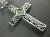 ESTATE LARGE .45CT DIAMOND 18KT WHITE GOLD CLASSIC FILIGREE CROSS PENDANT #6916