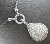 EXTRA LARGE 2.97CT DIAMOND 14KT WHITE GOLD LOVE KNOT TEAR DROP LARIAT NECKLACE