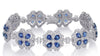 ESTATE LARGE 14.97CT DIAMOND & AAA SAPPHIRE 14KT WHITE GOLD 3D COCKTAIL BRACELET