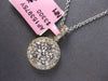 ESTATE LARGE 1.21CT DIAMOND 14KT YELLOW GOLD ROUND CLUSTER HALO FLOATING PENDANT
