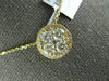 ESTATE LARGE 1.03CT DIAMOND 18KT YELLOW GOLD CLASSIC ROUND CLUSTER HALO PENDANT