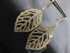 EXTRA LARGE 3.05CT DIAMOND 18KT ROSE GOLD ROUND LEAF LEVERBACK HANGING EARRINGS