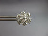 ESTATE LARGE 2.60CT DIAMOND 14KT WHITE GOLD 3D FLOWER SNOWFLAKE STUD EARRINGS