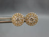 ESTATE .51CT DIAMOND 18KT YELLOW GOLD CLUSTER INVISIBLE HALO EARRING JACKET SET