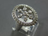 ESTATE LARGE .51CT DIAMOND 14KT WHITE GOLD 3D BEZEL SNOWFLAKE FLOWER OVAL RING