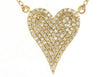 ESTATE .35CT DIAMOND 14KT YELLOW GOLD 3D CLASSIC HEART SHAPE PAVE LOVE NECKLACE