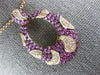 LARGE 2.63CT DIAMOND & AAA PINK SAPPHIRE 18KT ROSE GOLD 3D OVAL LEAF FUN PENDANT