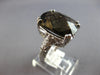 EXTRA LARGE 9.57CT DIAMOND & AAA SMOKY TOPAZ 14K WHITE GOLD CUSHION & ROUND RING