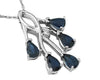 ESTATE 1.32CT DIAMOND & AAA SAPPHIRE 14KT WHITE GOLD 3D PEAR SHAPE PENDANT