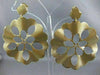 ESTATE LARGE DESIGNER 14KT YELLOW GOLD ROUND HANGING FLOWER HOOP EARRINGS #2681