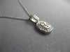ESTATE .29CT DIAMOND 14KT WHITE GOLD 3D CLASSIC ROUND SQUARE FOATING PENDANT