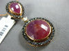 7.73CT BLACK DIAMOND & AAA SLICED RUBY 18KT ROSE GOLD CIRCULAR TEAR DROP PENDANT
