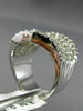 ESTATE LARGE 3.52CT ROUND & BAGUETTE DIAMOND 18KT WHITE GOLD 3D MULTI WAVE RING