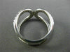 ESTATE WIDE .64CT DIAMOND 14KT WHITE GOLD 3D OPEN HUGS & KISSES FUN LOVE RING