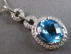 LARGE 3.10CT DIAMOND & AAA BLUE TOPAZ 14KT WHITE GOLD LOVE KNOT FLOATING PENDANT
