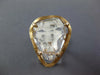 LARGE 12.01CT DIAMOND & AAA WHITE QUARTZ 14KT ROSE GOLD TRILLION SOLITAIRE RING